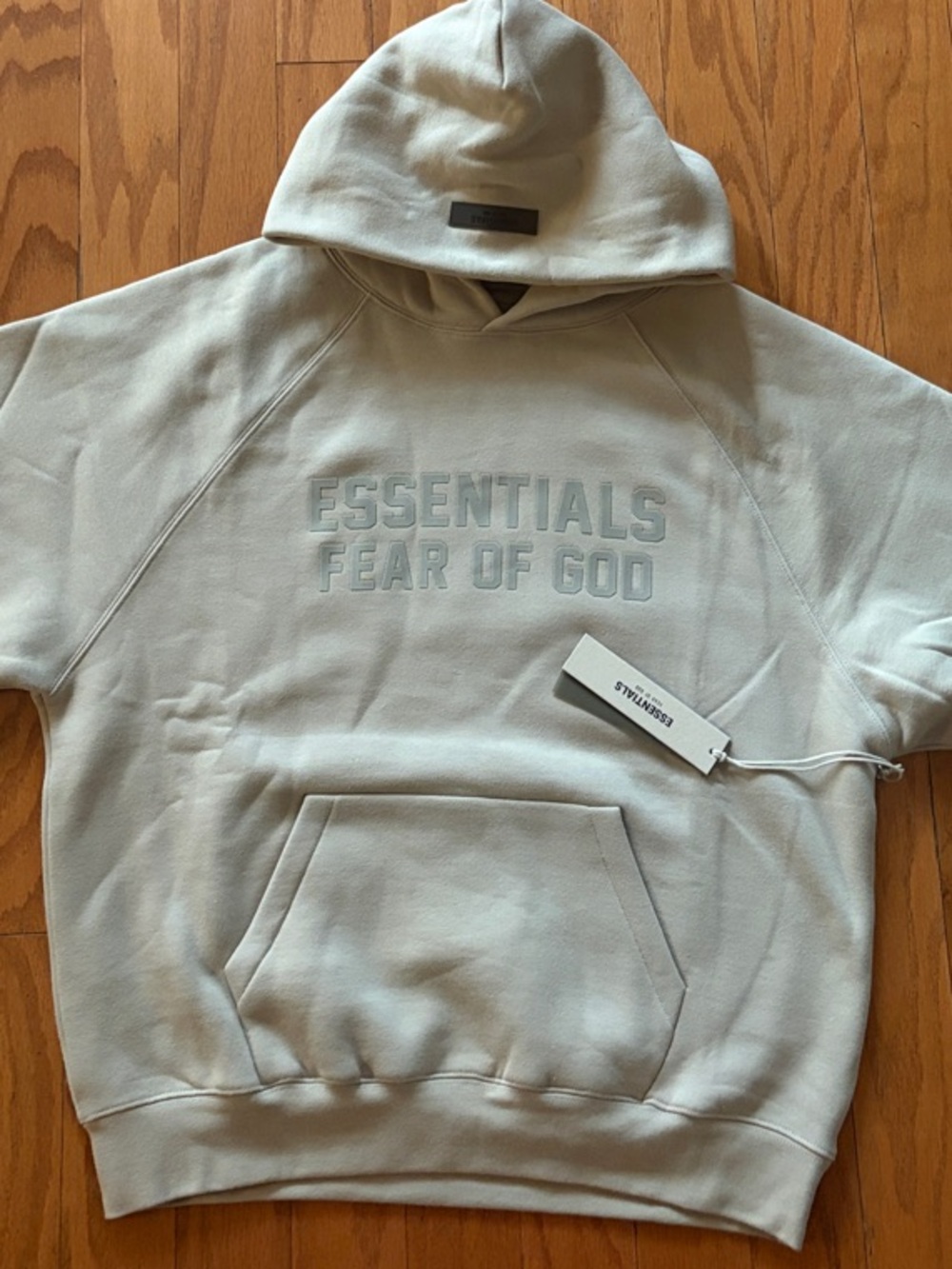 Fear of God Essentials Light Gray Logo Hoodie